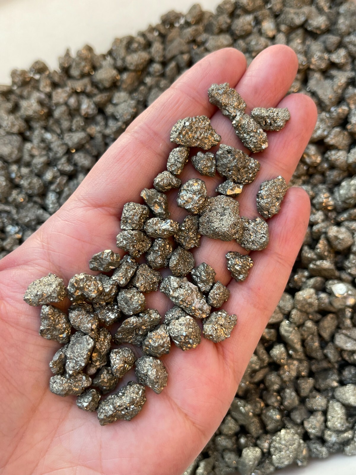 Grade A++ Pyrite Semi Rough Mini Chips 5 – 15 mm, Raw Pyrite, Wholesale Bulk Lot