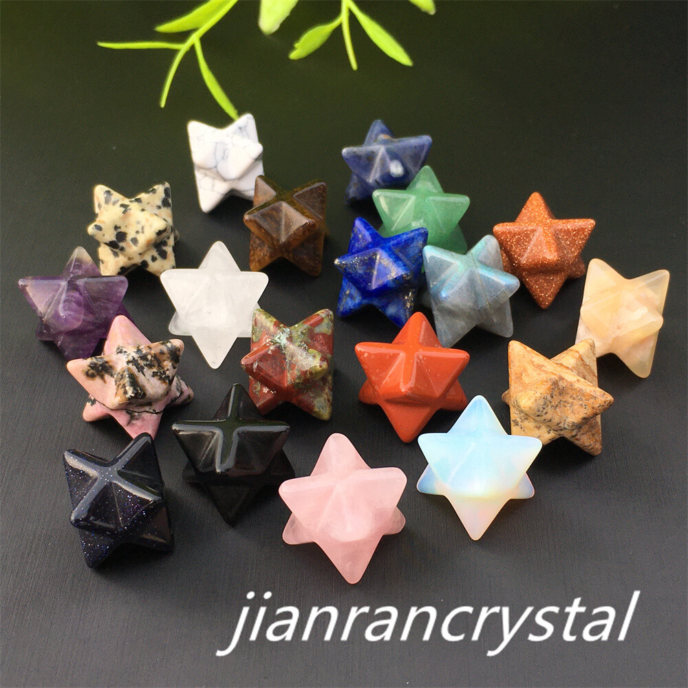 10pcs Mix Natural quartz crystal Merkaba Star carved mini crystal Skull Healing