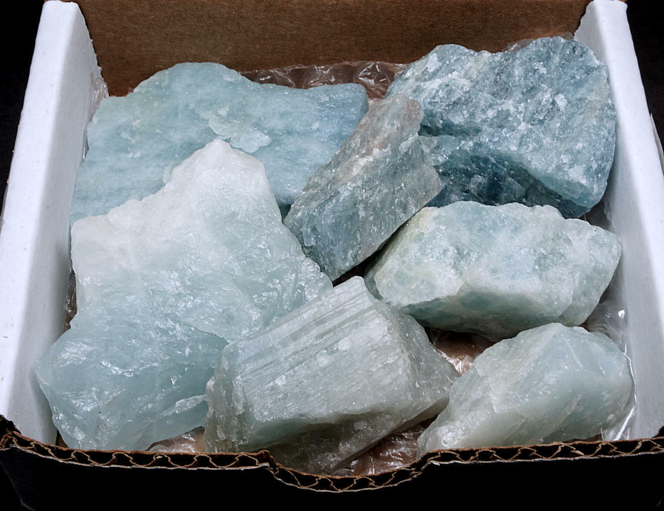 Aquamarine 1/2 Lb Box Natural Sky Blue Crystals 1st Quality Gemstone Specimens