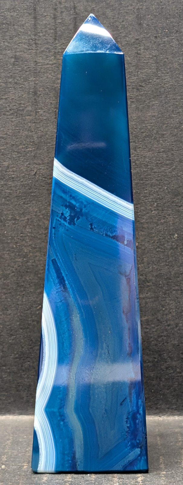 Polished Blue Agate Obelisk 6 1/4″H x 1 5/8″W