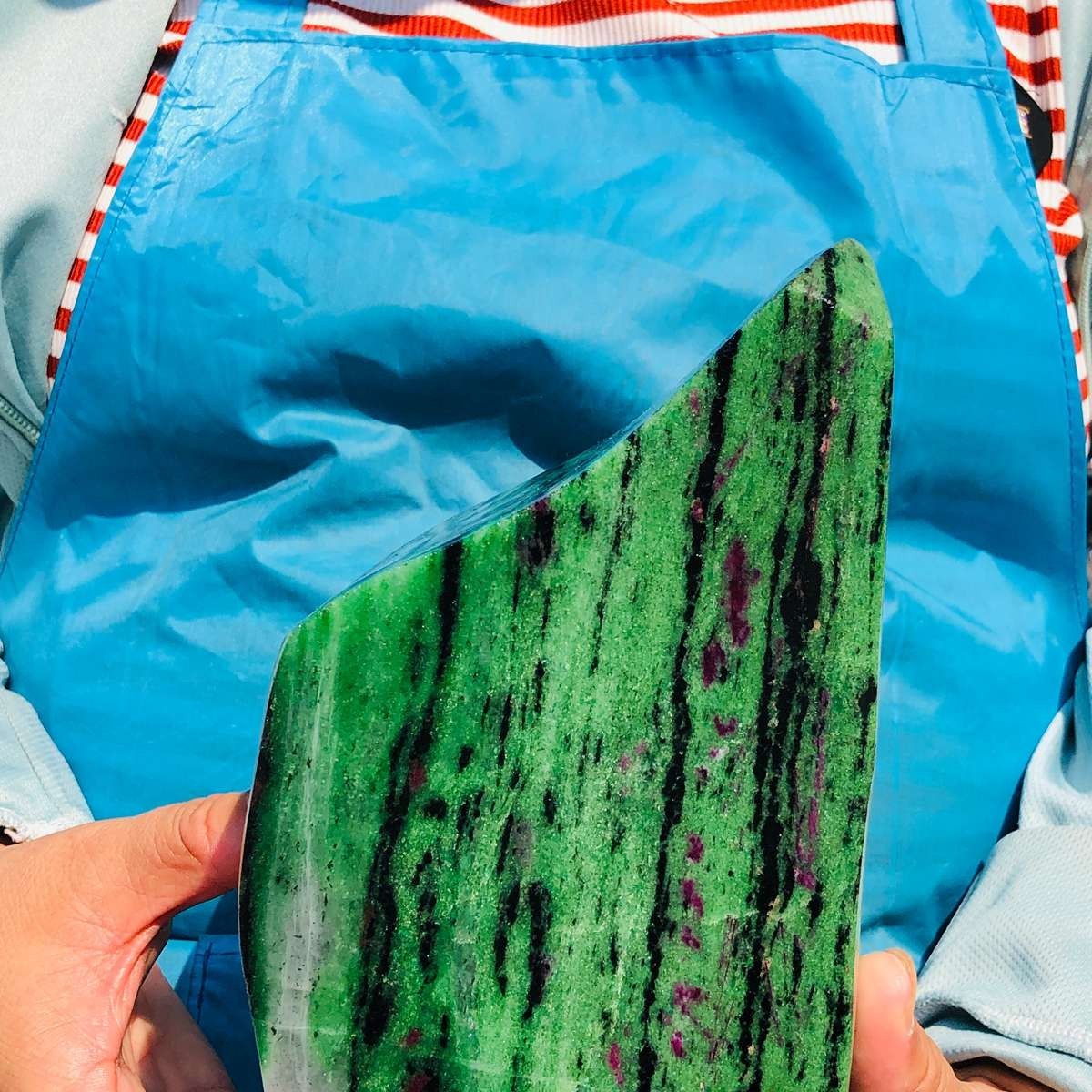 6.75LB Natural Red & green treasure Ruby Crystal Mineral Specimen Heals 1872