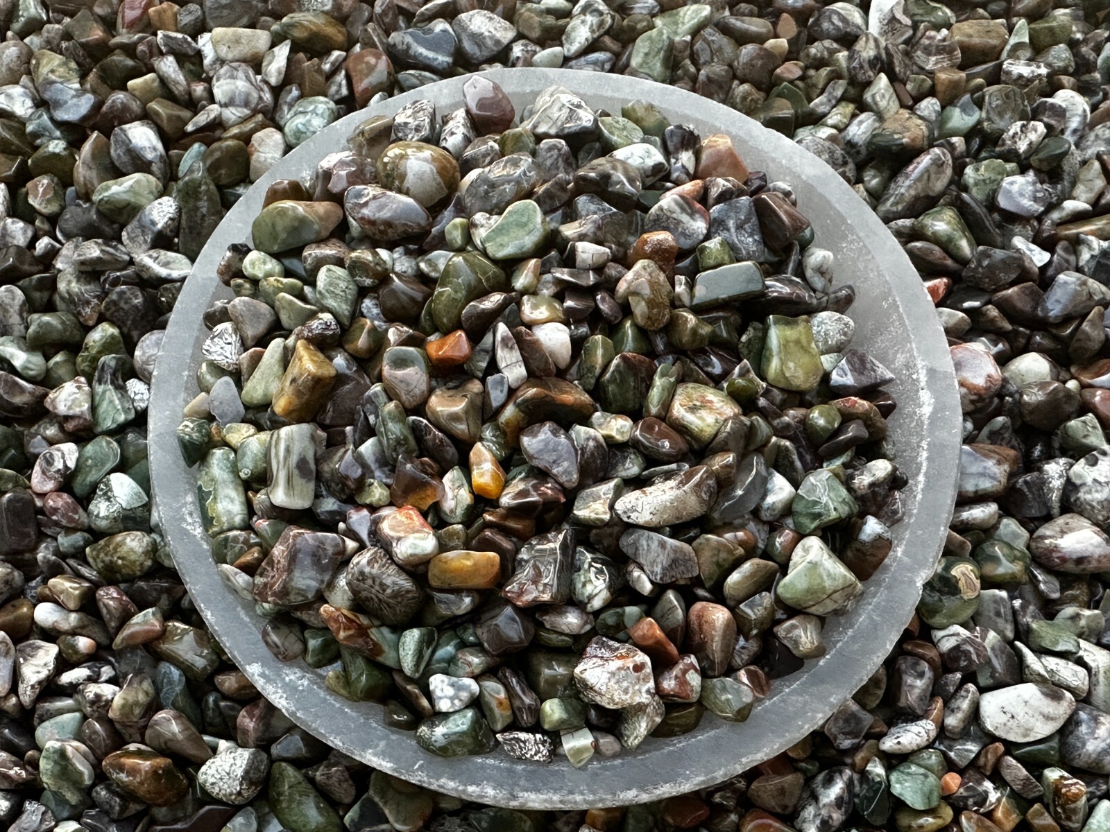 Grade A++ Rhyolite Semi Tumbled Gemstone Chips 3 – 9 mm, Wholesale Bulk Lot