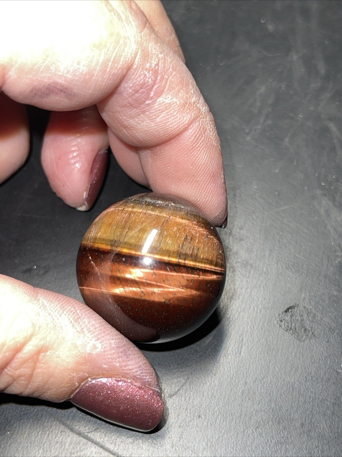 Red Tiger’s Eye Crystal Sphere Orb Ball Marble 27.1mm