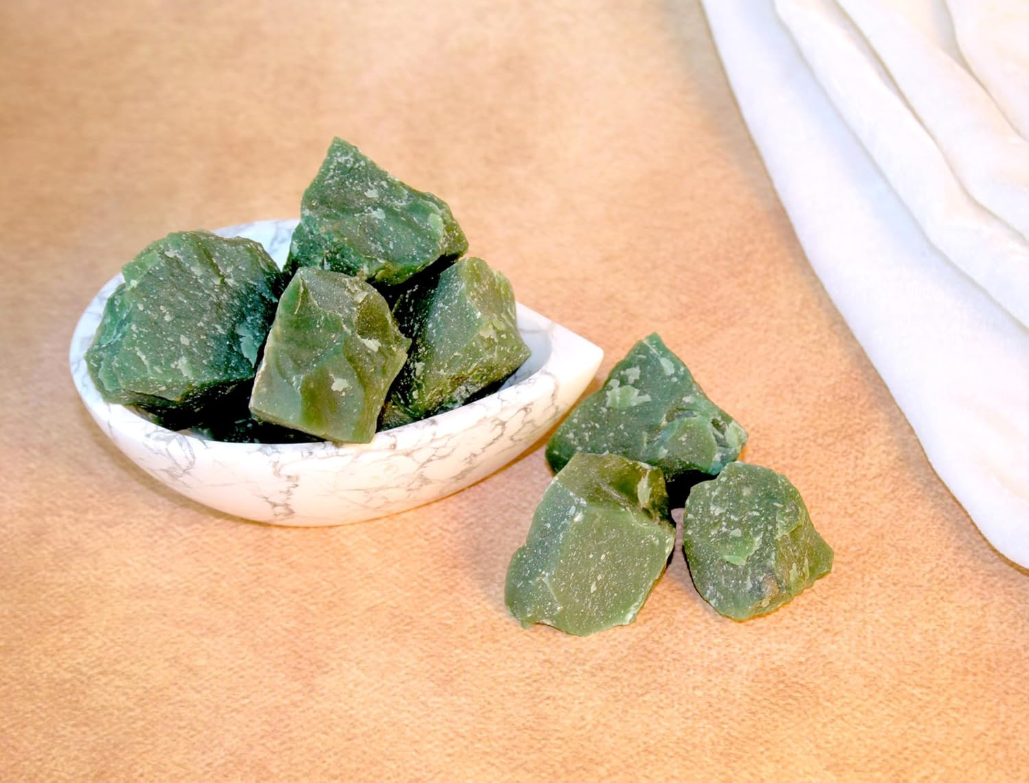 Green Jade Raw Crystals – Large 1.25-2.0” Natural Healing Stones for Luck, Prosp