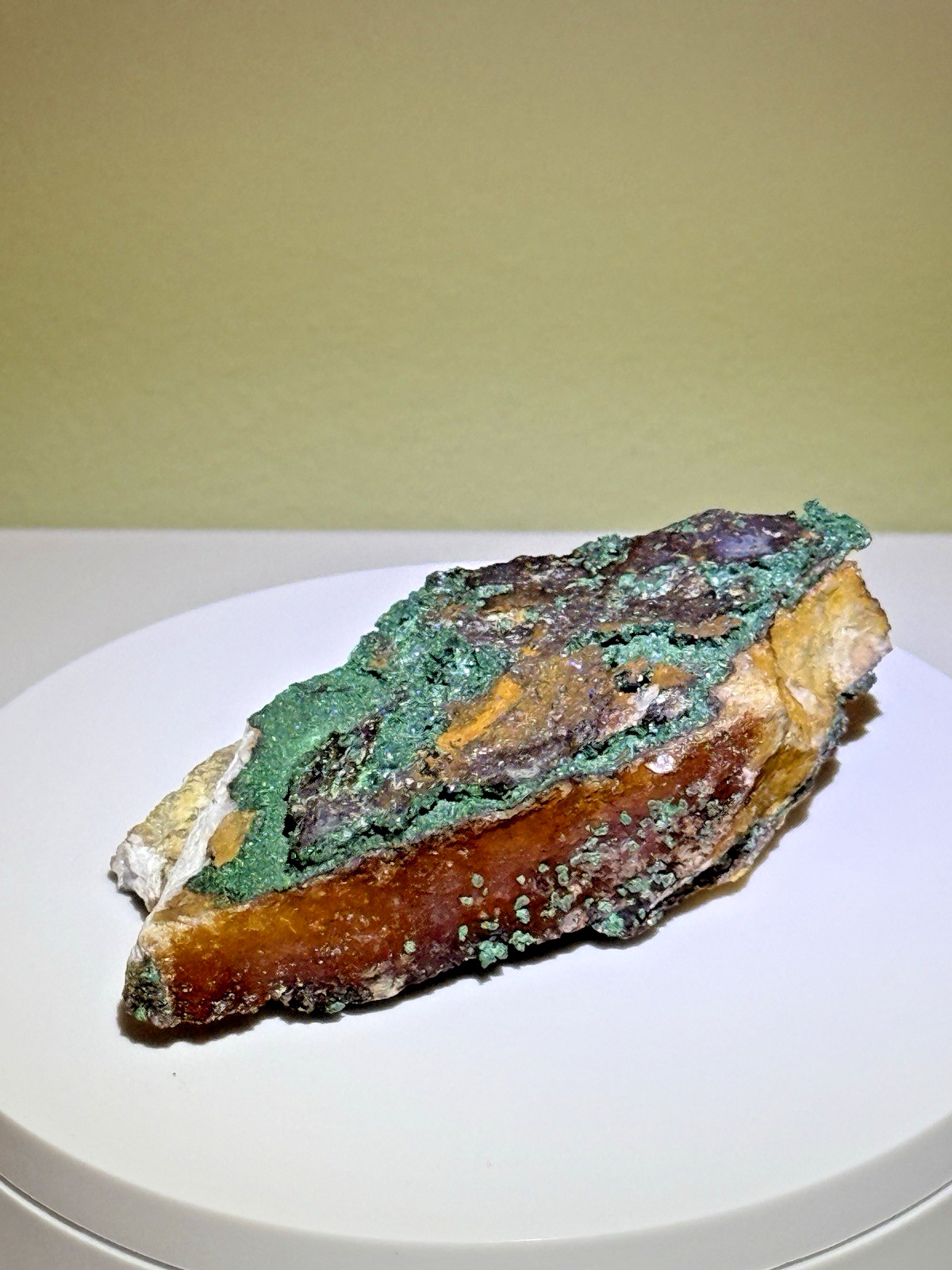 BURNISHED Malachite on Limonite Matrix Mineral Specimen from Morocco