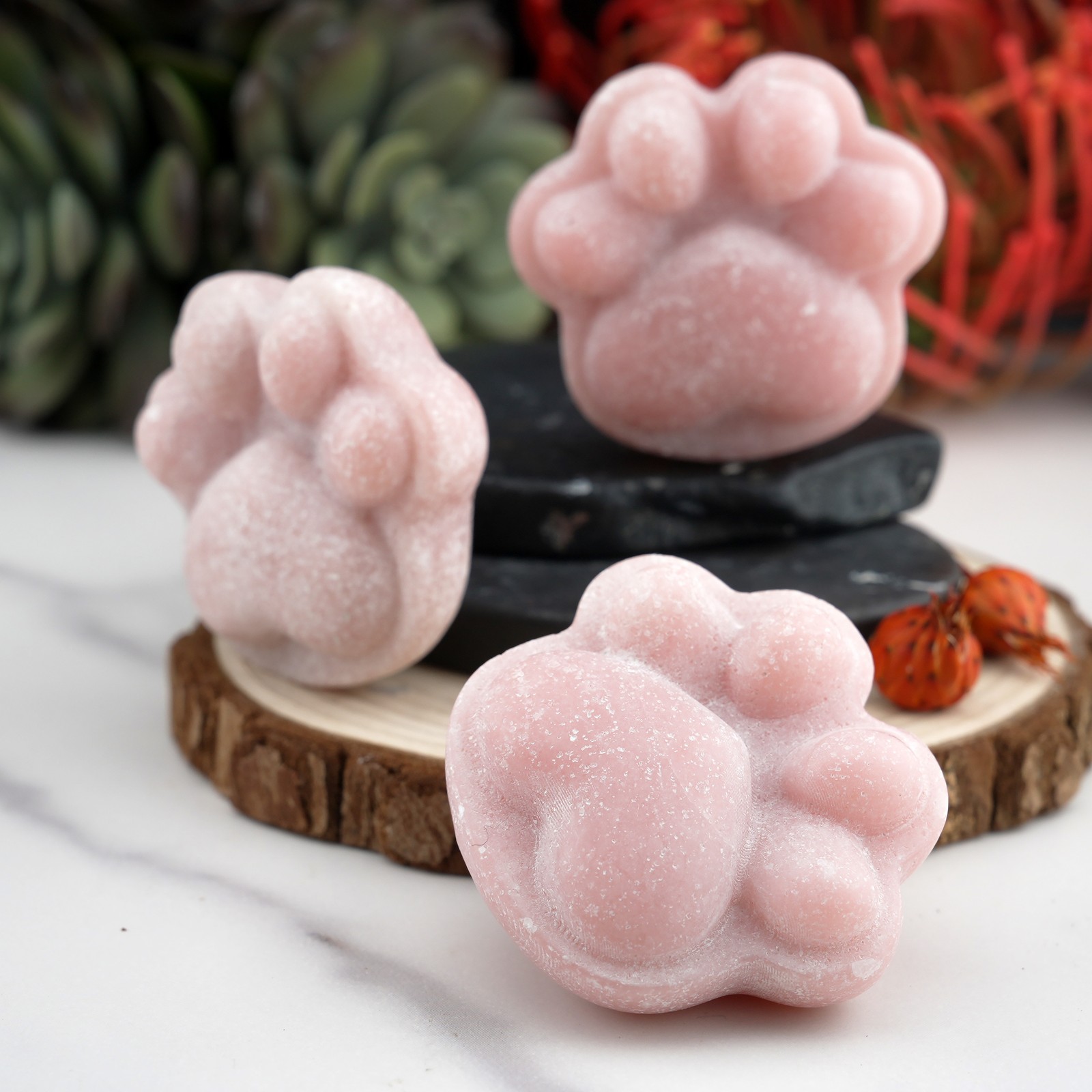 Pink Opal Crystal Paw Carving Stone Pink Protection Trinket Cat Dog Lover Gift