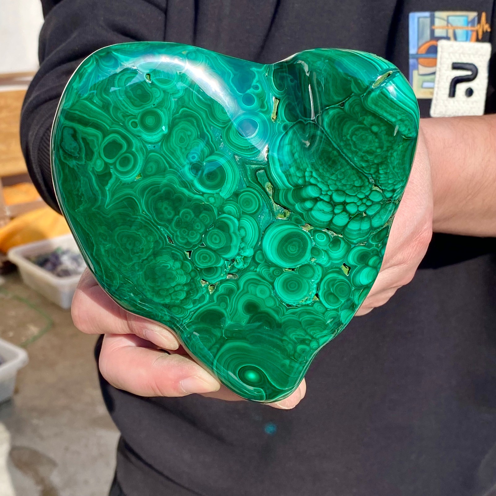 2.07LB Large Natural glossy malachite transparent cluster rough mineral sample