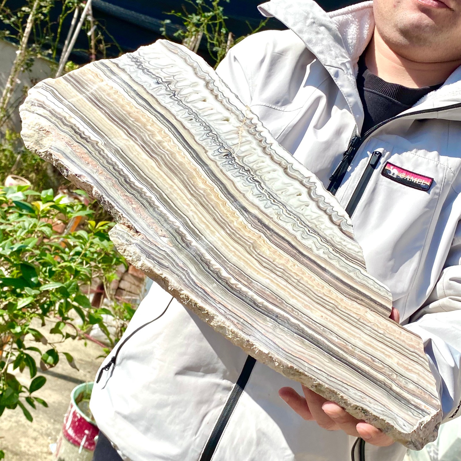 6LB Natural agate, zebra stone, crystal mineral, cut and polished in flakes
