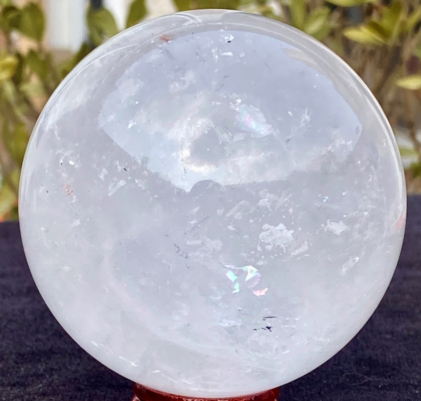 1.15LB Natural white crystal transparent quartz crystal ball repair