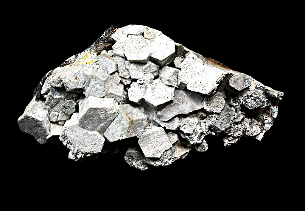 MINERALS : RARE NEPHELINE CRYSTAL GROUP ON MATRIX FROM JEBEL BOU AGRAO, MOROCCO