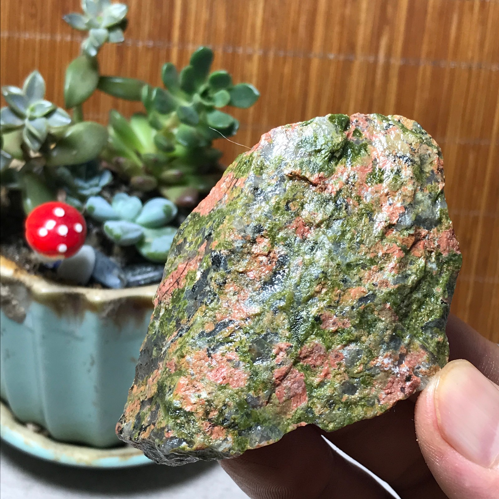 130g Natural Unakite Crystal gemstone Rough Mineral Specimen healing A6358