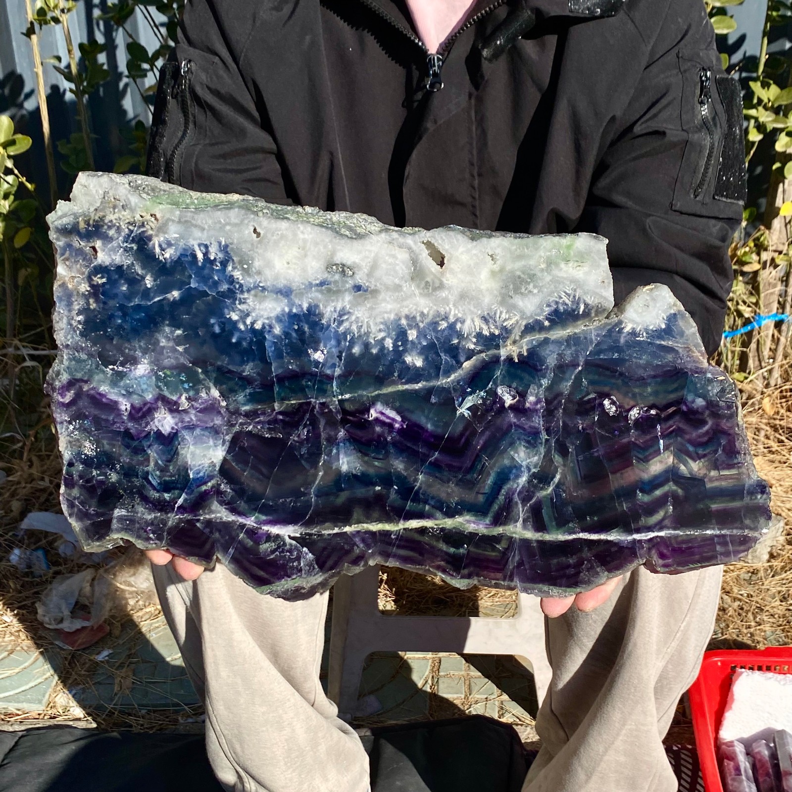 10.8LB Natural beautiful Rainbow Fluorite Crystal flake original stone specimen