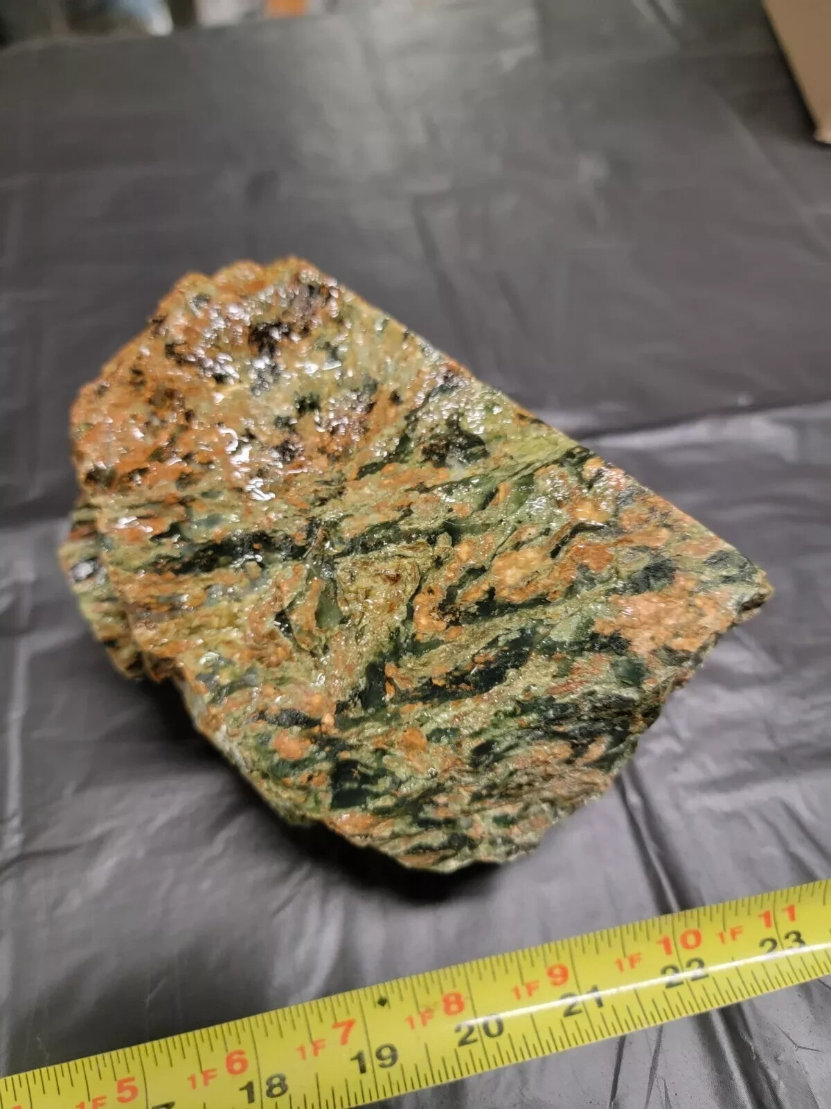 5lb+ large jasper piece orange/green/black