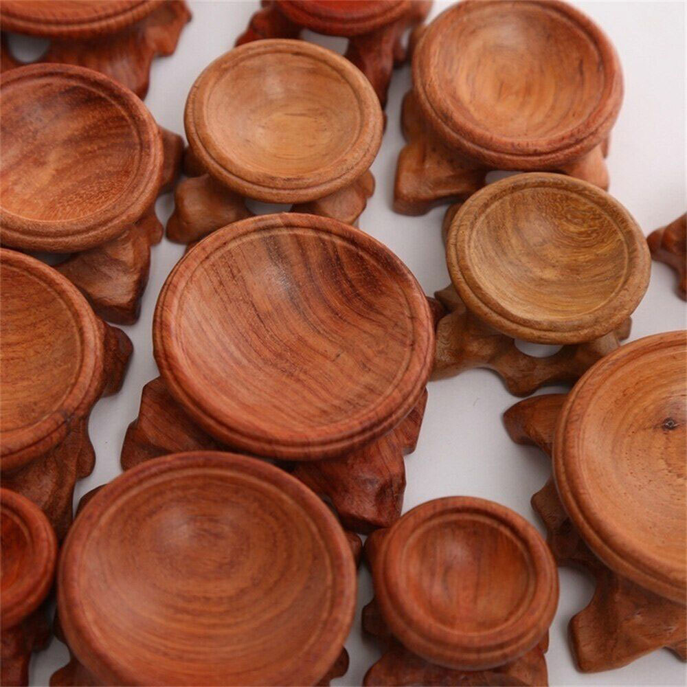 1X Wood Display Stand Base for Crystal Ball Sphere Globe Stone Holder Home Decor