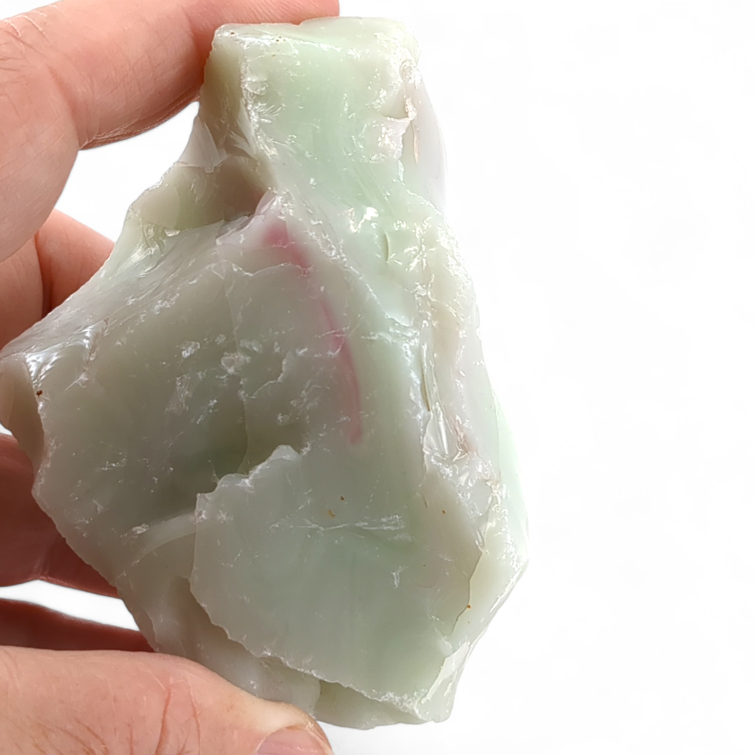 Jadeite Pink Swirl Art Glass Cullet Glowing Manganese Opaque Slag Glass #4GX85