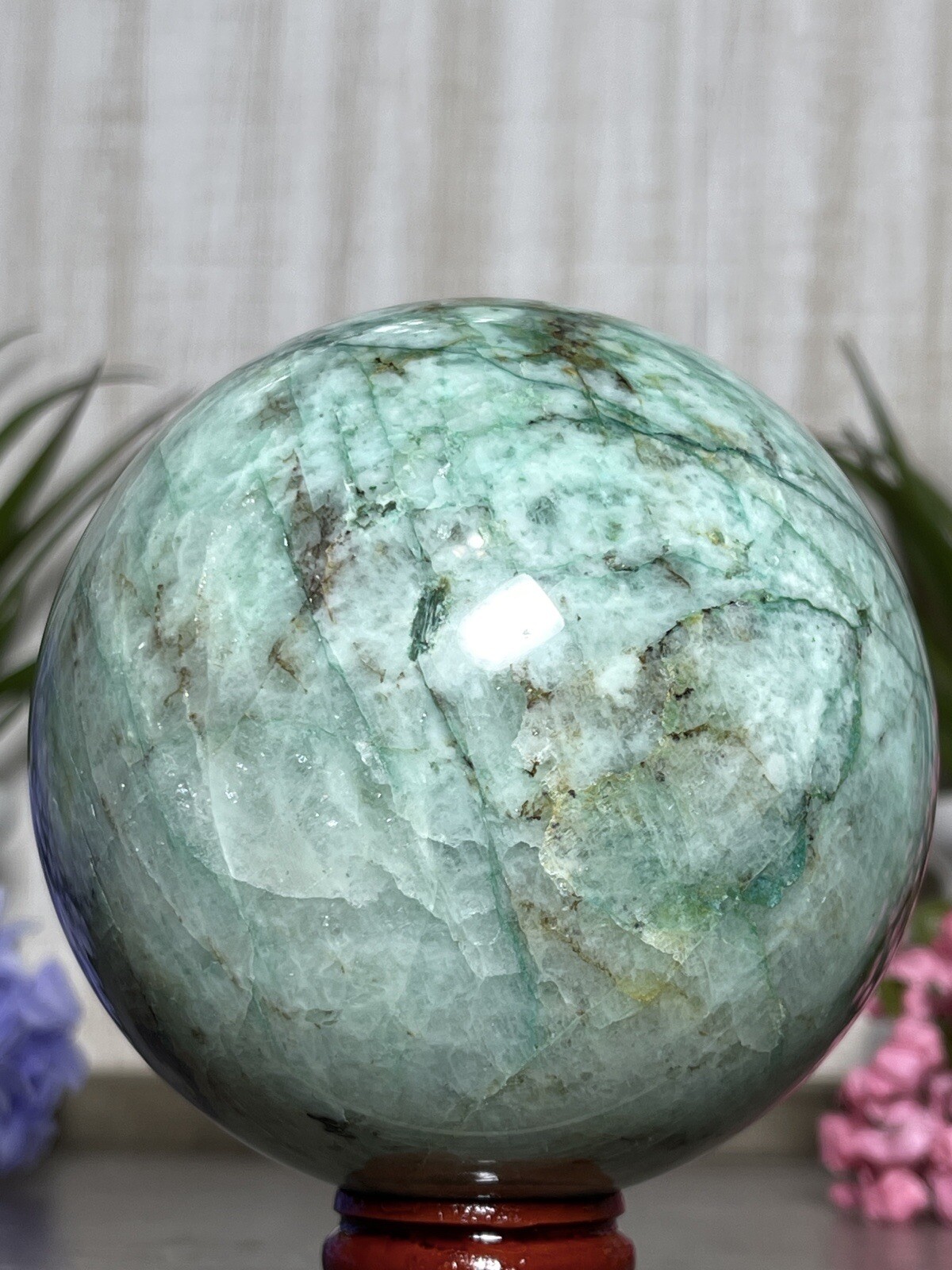 85mm MALACHITE CHRYSOCOLLA QUARTZ SPHERE -Green Crystal Mineral Phoenix Quattro