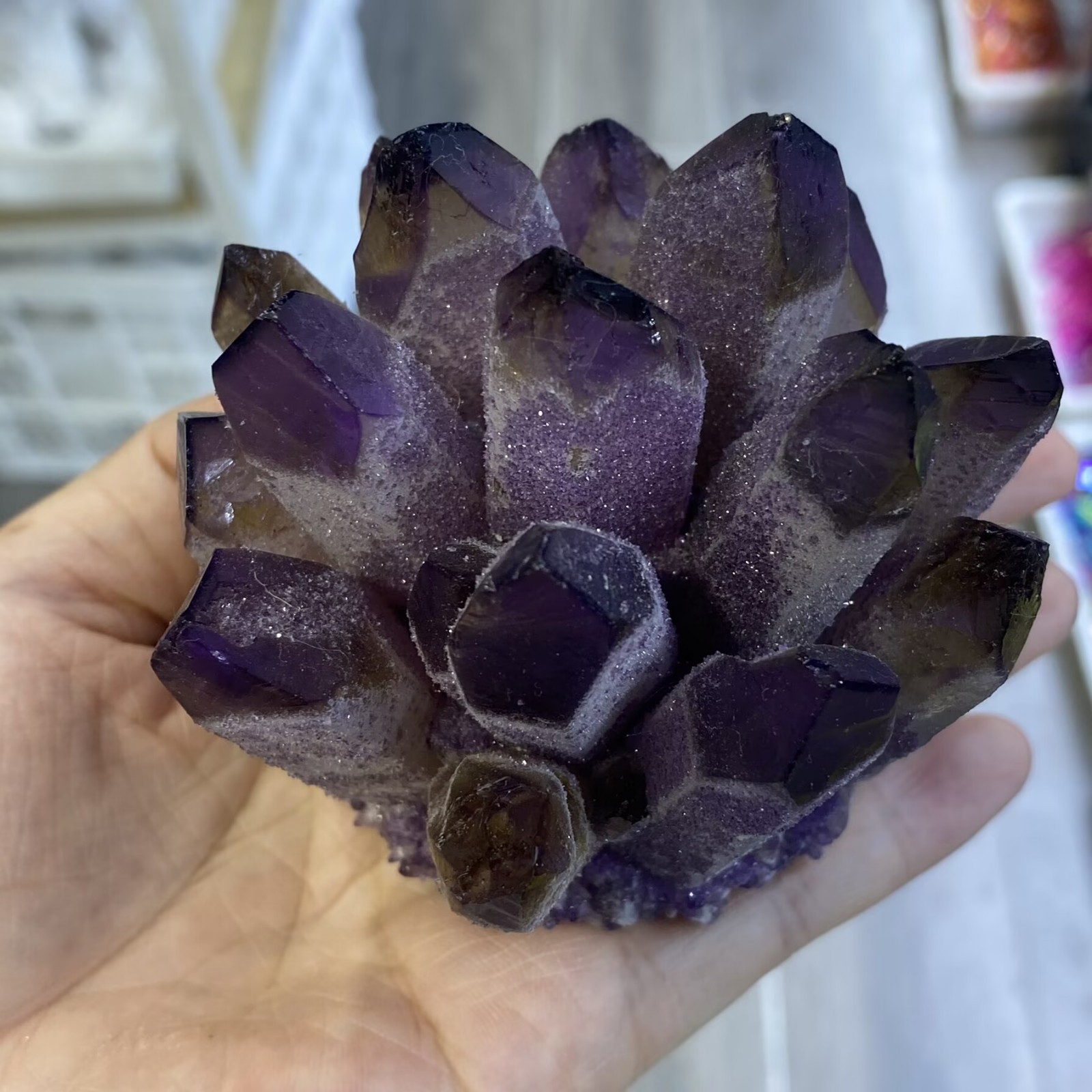 410g New purple Phantom Quartz Crystal Cluster Mineral Specimen Reiki Random