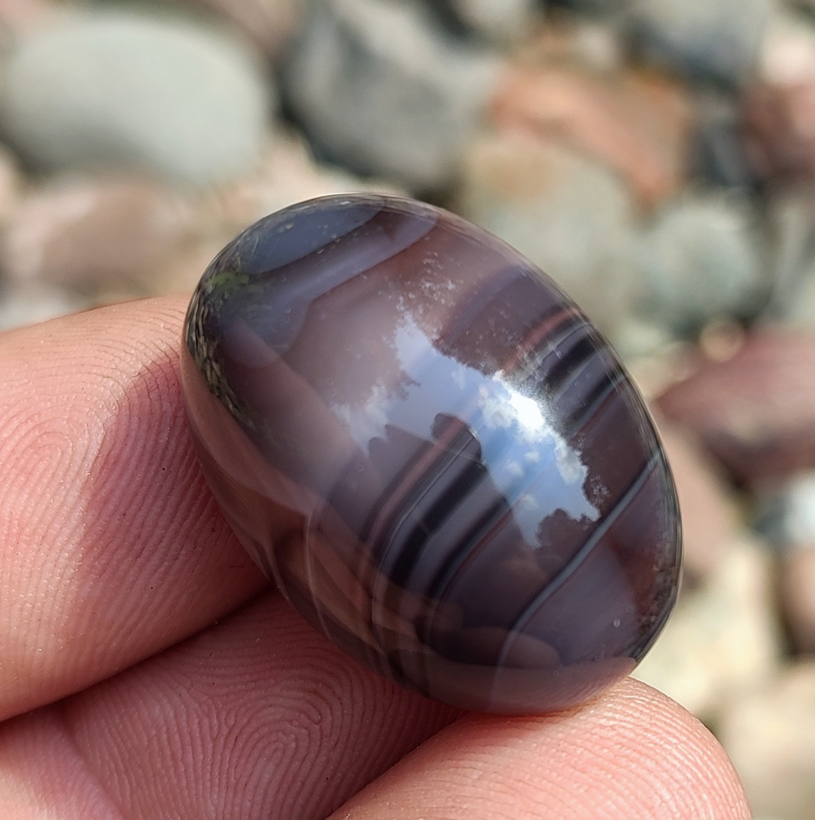Natural Persian Agate, Polished 18g Mixed Color , Banded Persian Agate
