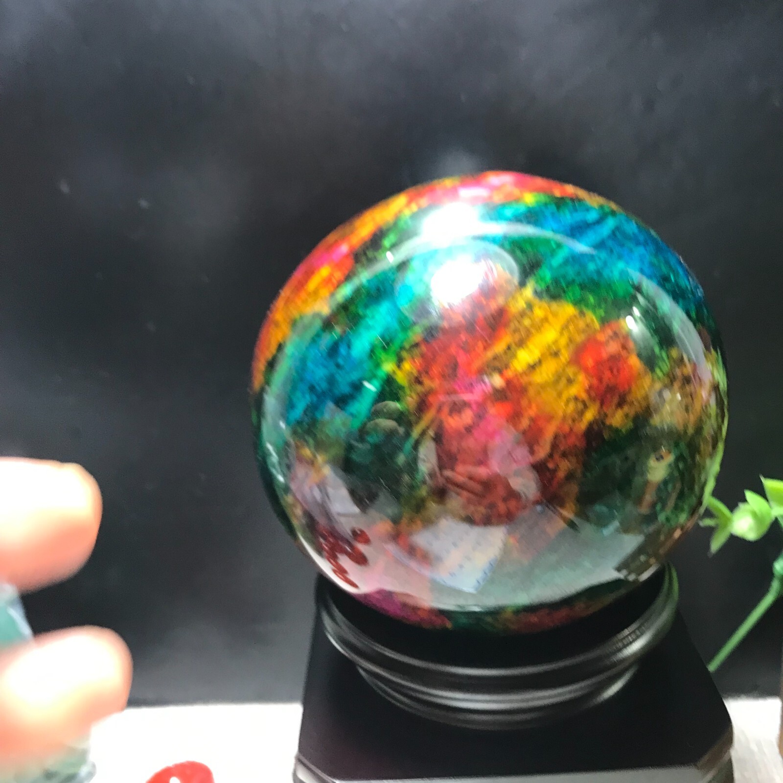 103mm 1680g “Seven Colors Jade” sphere specimen -Taiwan China Gift 01