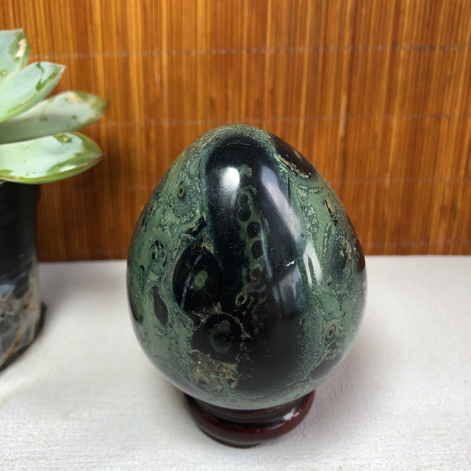 72mm NATURAL Green Kambaba jasper sphere egg quartz Crystal Healing 339g g7766