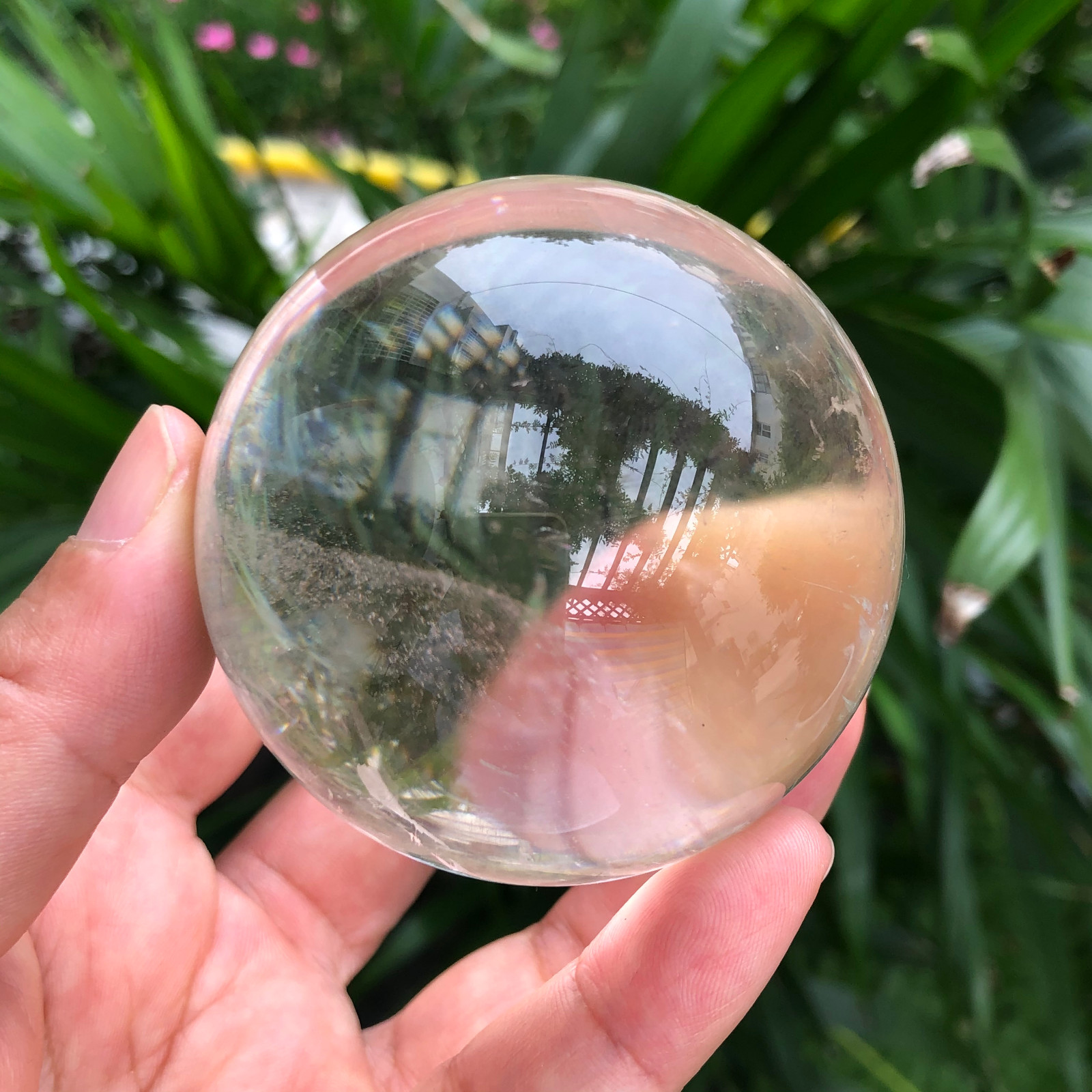 314g Clear Natural white Quartz Crystal Sphere Ball Phantom Healing 238