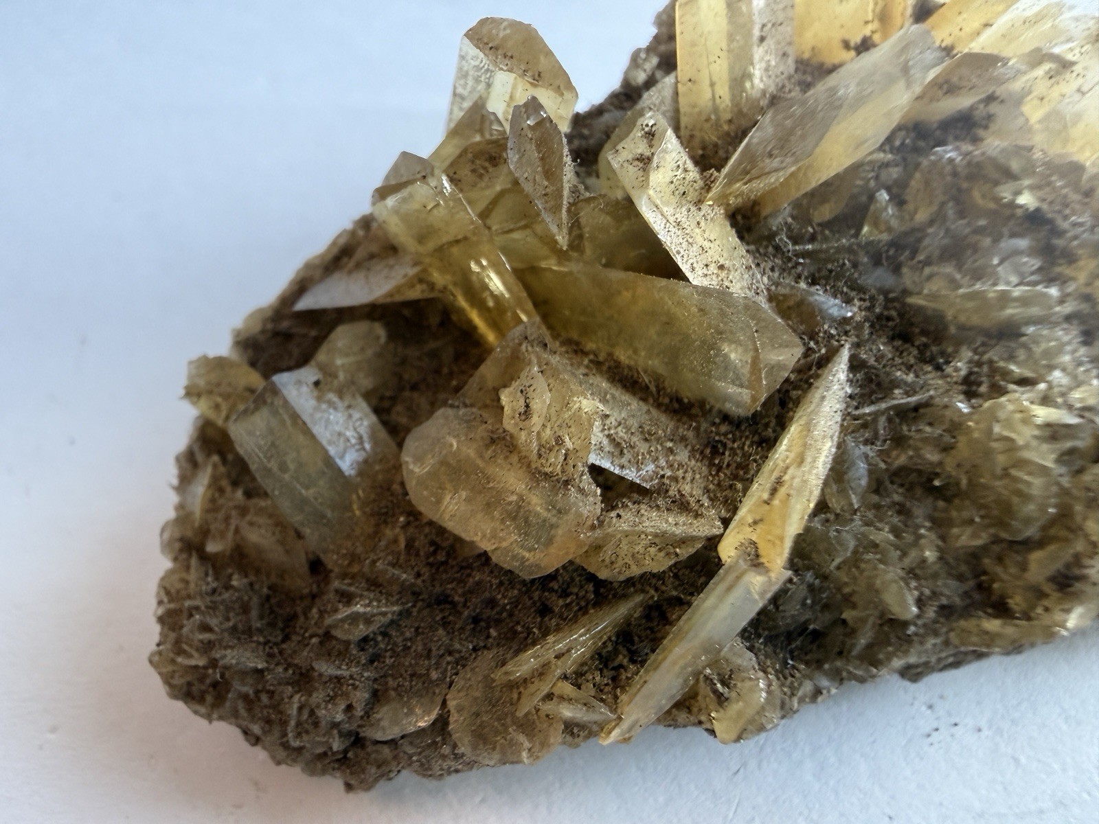 Raw Golden Honey Selenite Crystal Cluster Matrix Gypsum Mineral Specimen 62g