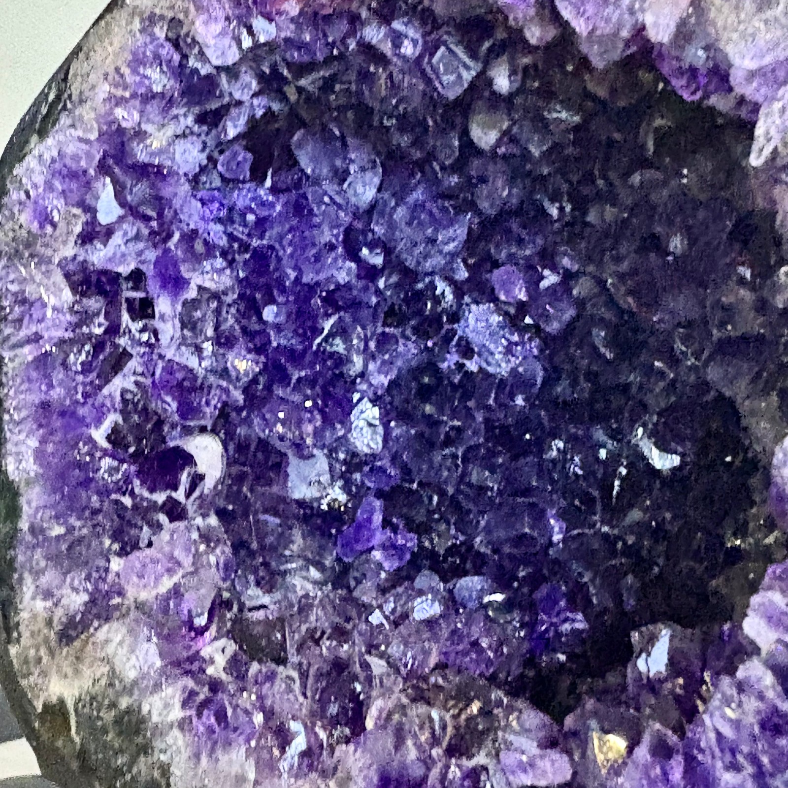 5.4LB Natural uruguay amethyst geode quartz money bag crystal +stand