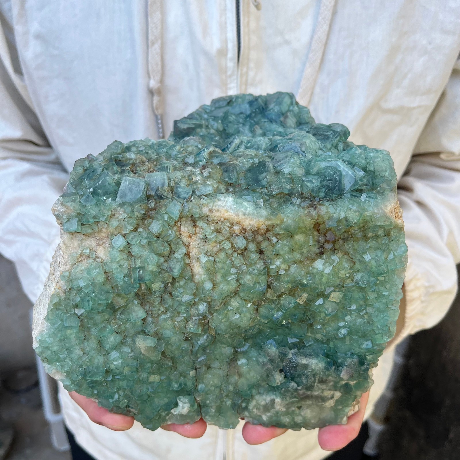 7.5LB NATURAL Green Cube FLUORITE Quartz Crystal Cluster Mineral Specimen