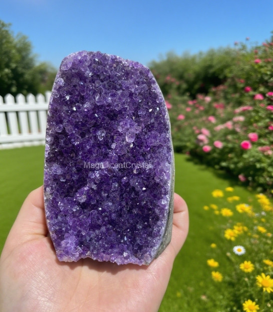 300G Rare Natural Amethyst Geode Cluster Purple Quartz Crystal Healing Decor