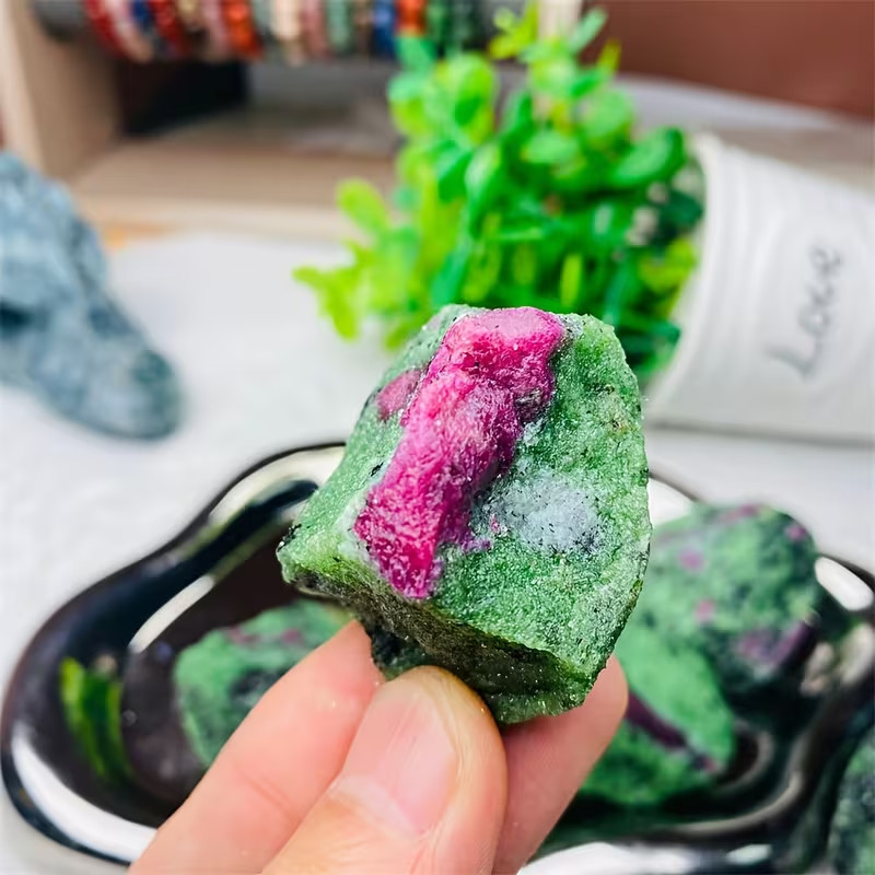 Raw Ruby Zoisite Stone, Natural Unpolished Mineral Specimen, Holiday Gifts