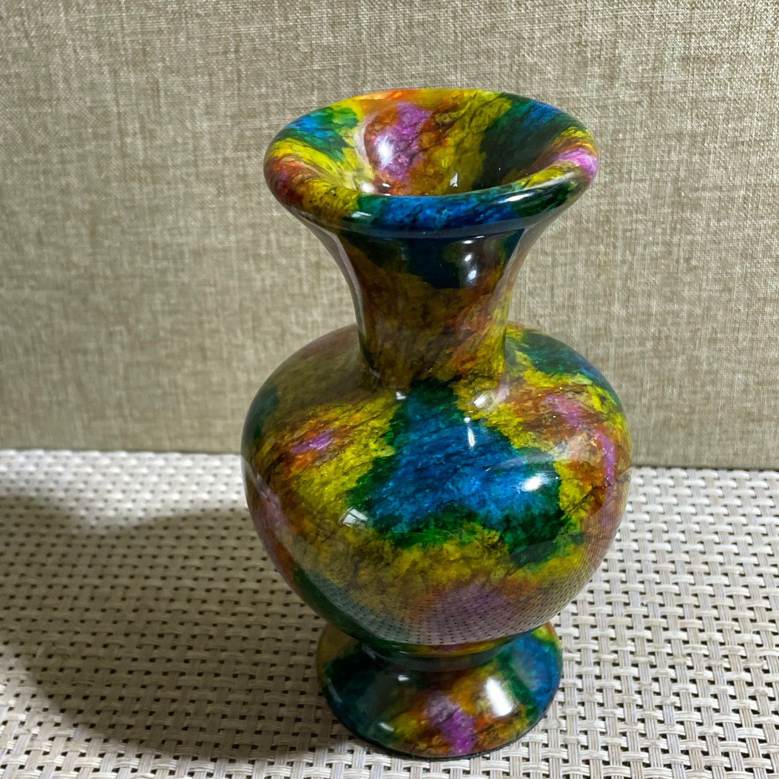 795g Seven Colors Jade vase specimen Decorative -Taiwan China