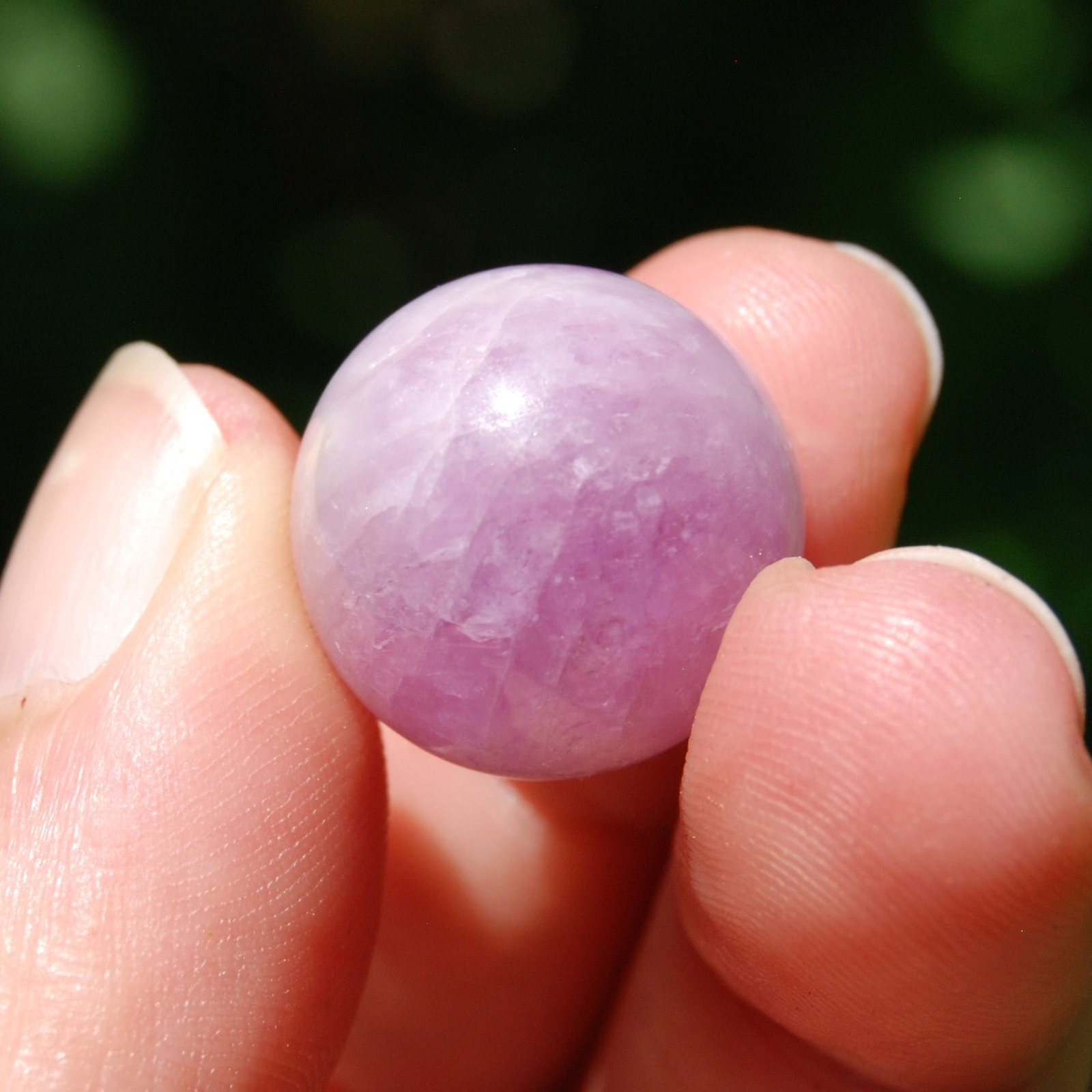 ONE Mini Kunzite Crystal Sphere, 14mm to 18mm