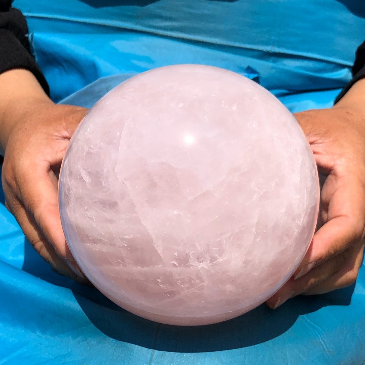 6.75LB Large Natural Pink Rose Quartz Sphere Crystal Ball Reiki Mineral Healing