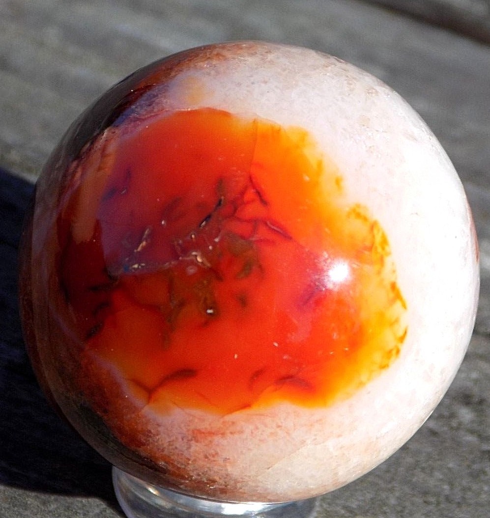 AWESOME CARNELIAN AGATE SPHERE MARBLE 33MM OR 1 5/16” 8082