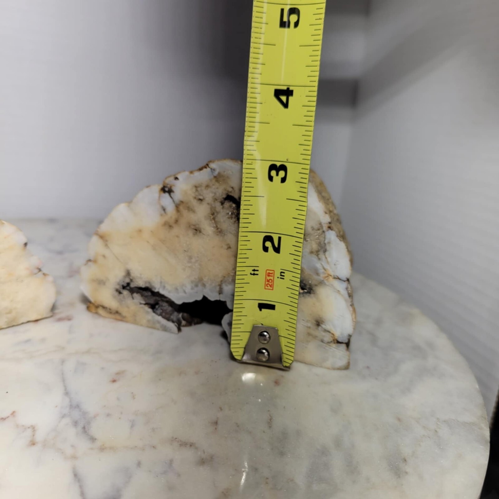 Large Open Geode Machine Cut Perfect Bookends Heavy Shades Of White And Brown