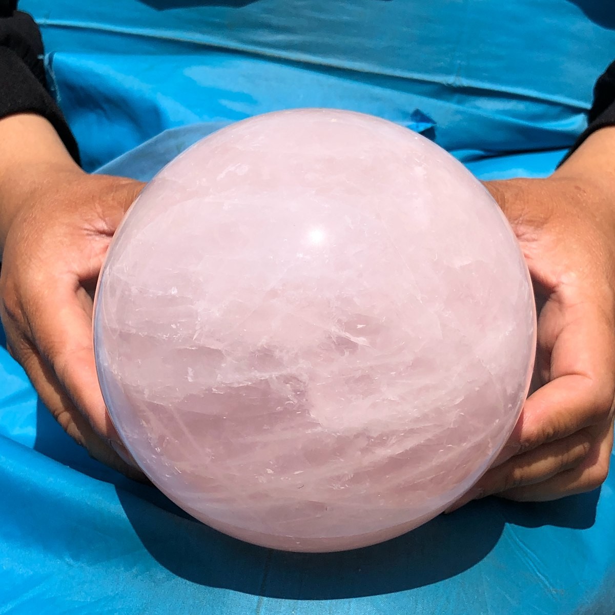 6.75LB Large Natural Pink Rose Quartz Sphere Crystal Ball Reiki Mineral Healing