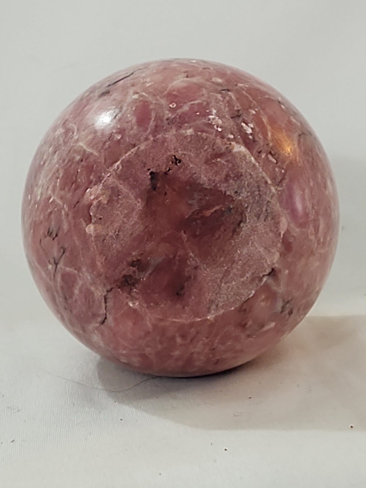 Large 3.75″ Argentina Rhodochrosite Polished Gemstone Egg (Aprox. 95mm) EUC