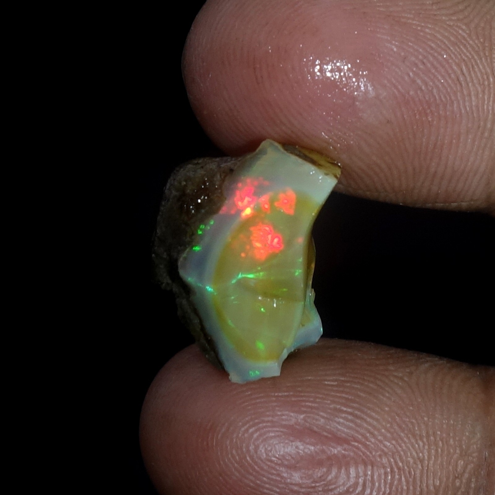AA+ Ethiopian Oli Opal Rough Entreated Welo Opal Multi Fire Color Flash 10.50Cts