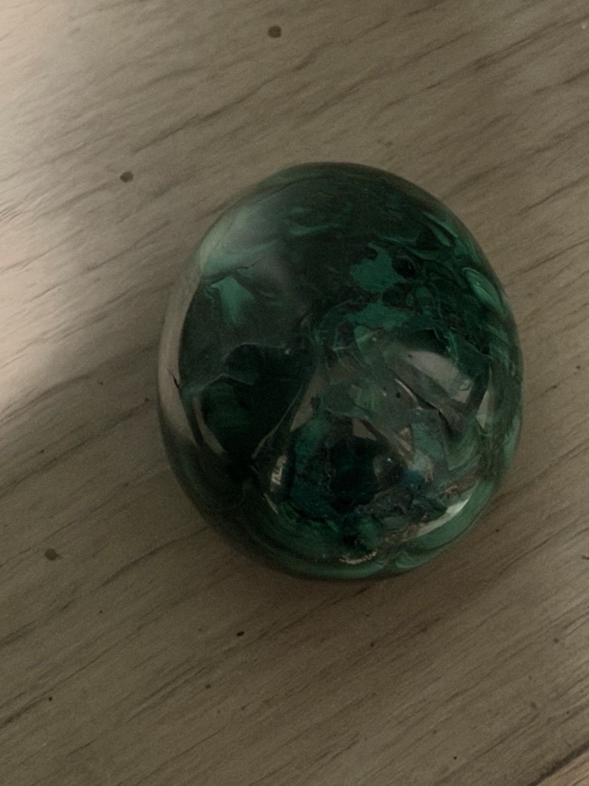 Malachite Egg 2” L x 1-5/8” and 172 Gr Paperweight
