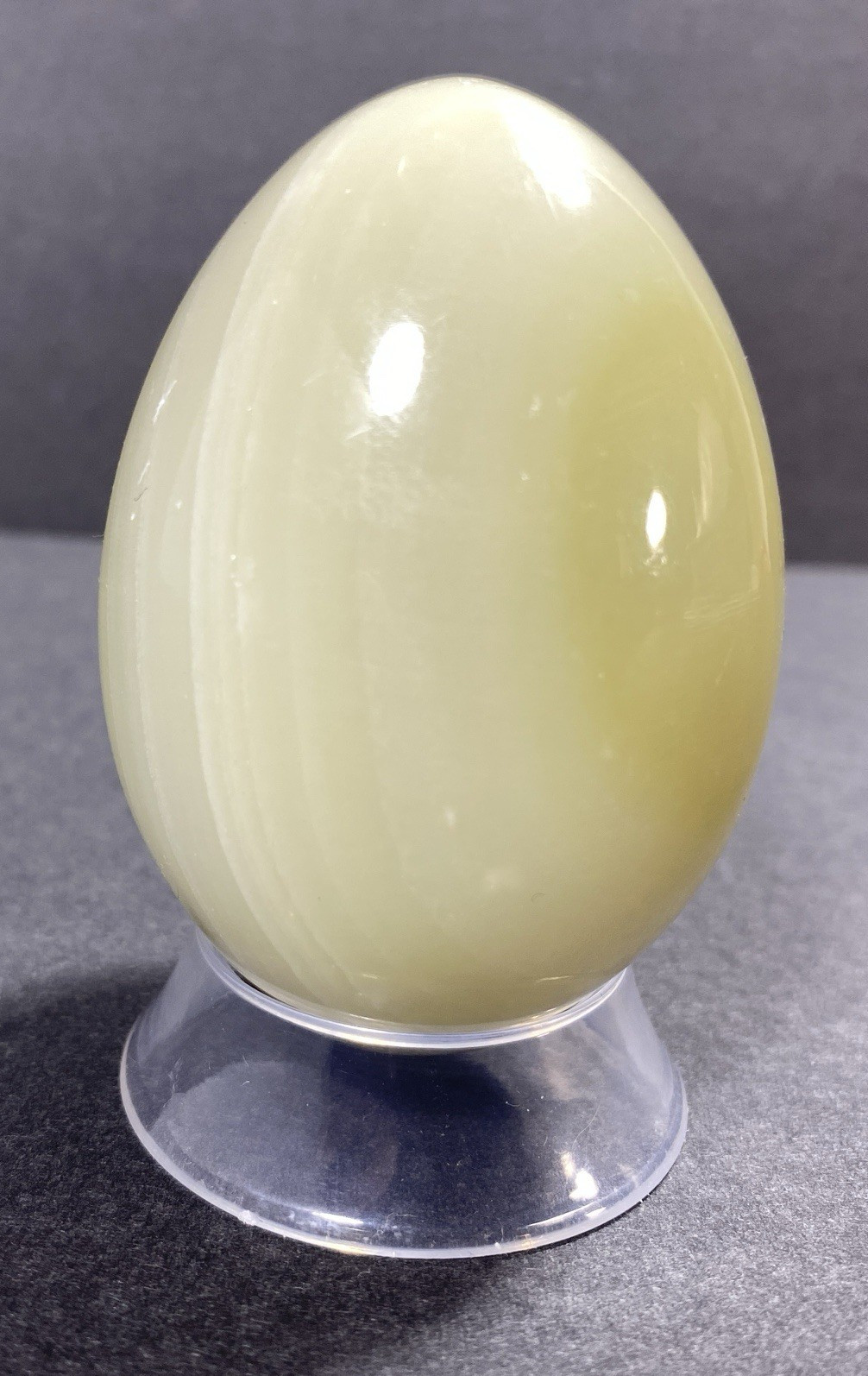 Natural Onyx Stone Egg With Stand Hand Polished Banded Agate Calcite Crystal