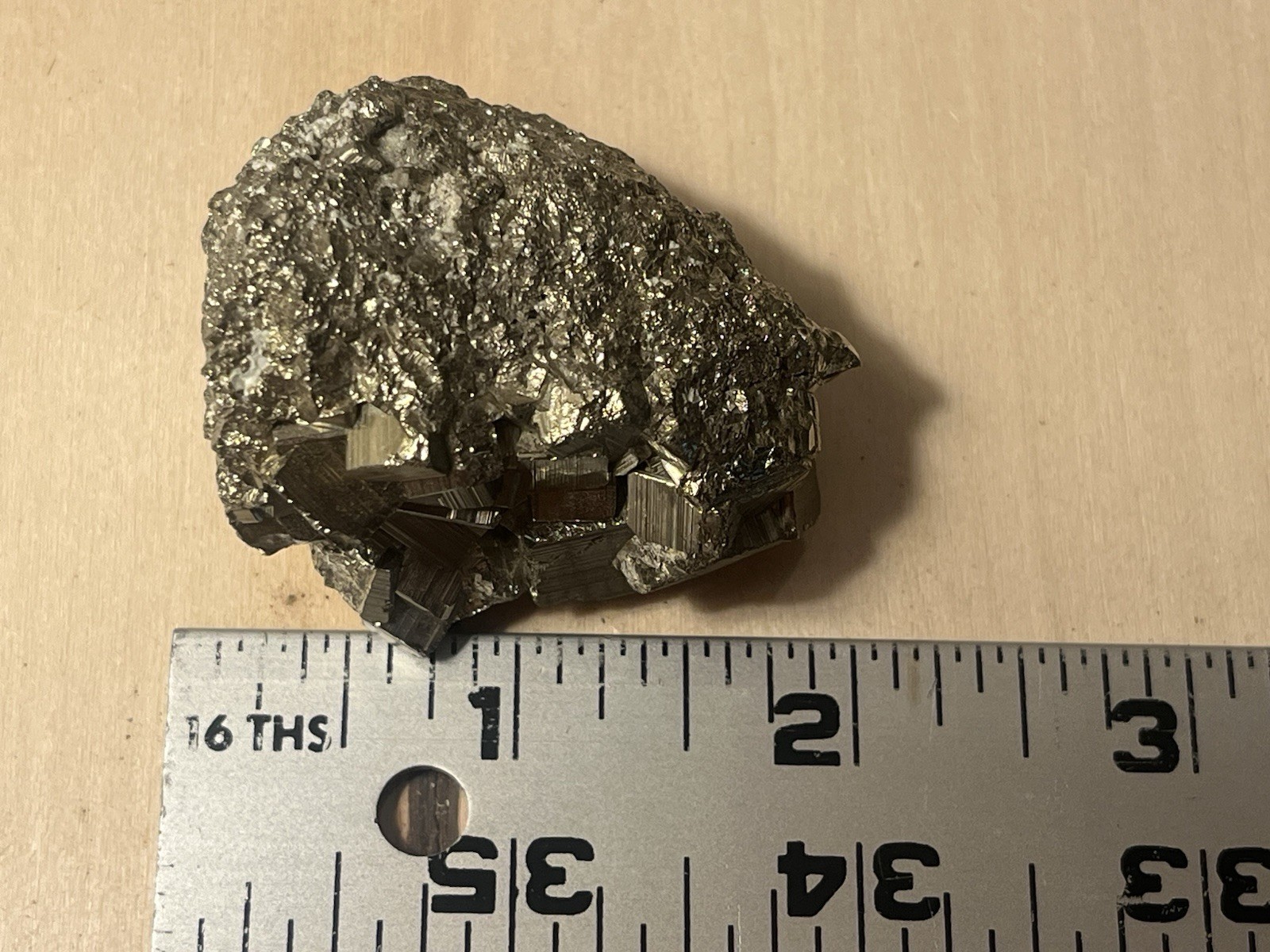 Beautiful Peruvian Pyrite Cluster, Fools Gold, Cube Crystals 4.6 Ounce