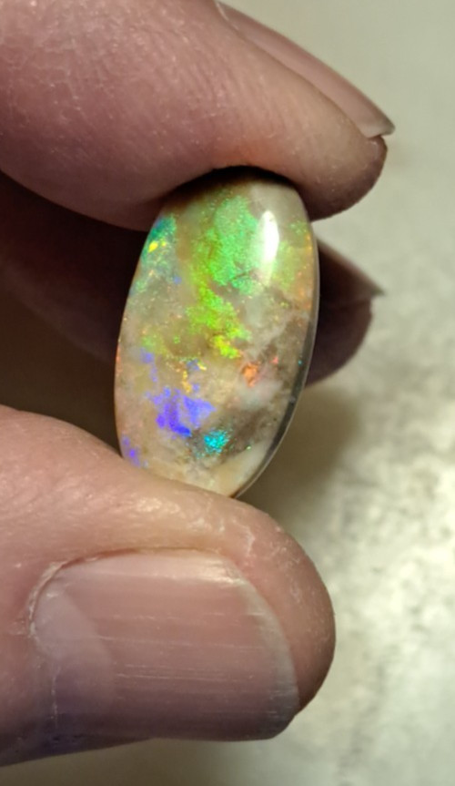 Large Multicolor Andamooka Hard Matrix Double Sided Carbonized Polished Colorful