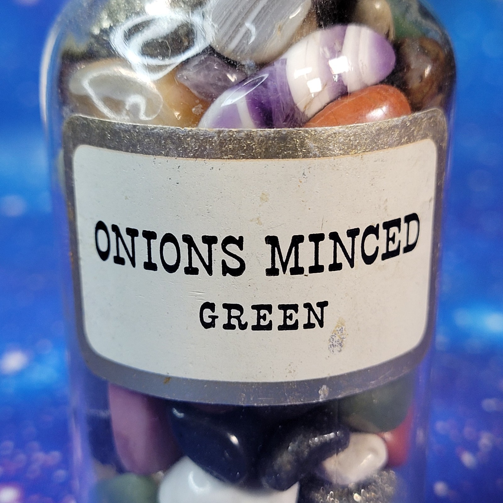 1/4 lb Mixed Crystals in Vintage Apothecary Glass Jar Wagner Spice Tumbles/Chips