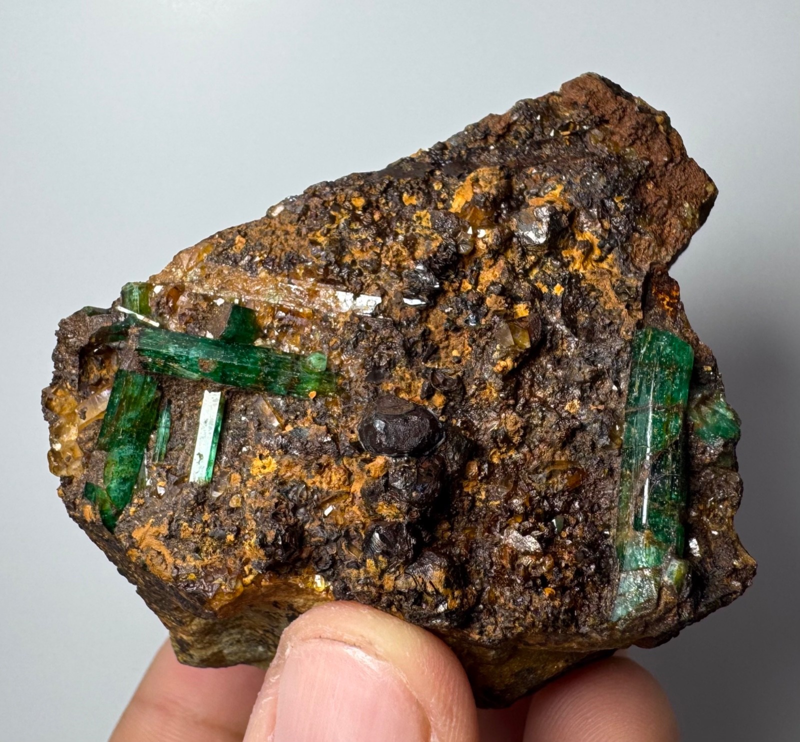 247 Gram Natural Emerald Crystals On Matrix From Panjshir Afghanistan