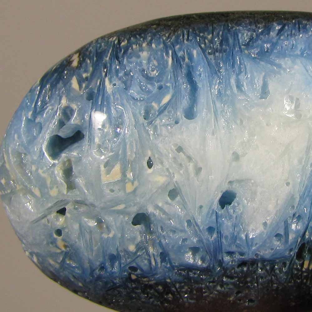 2″ Blue Ice GLACIERITE Polished Palm Stone – Indonesia