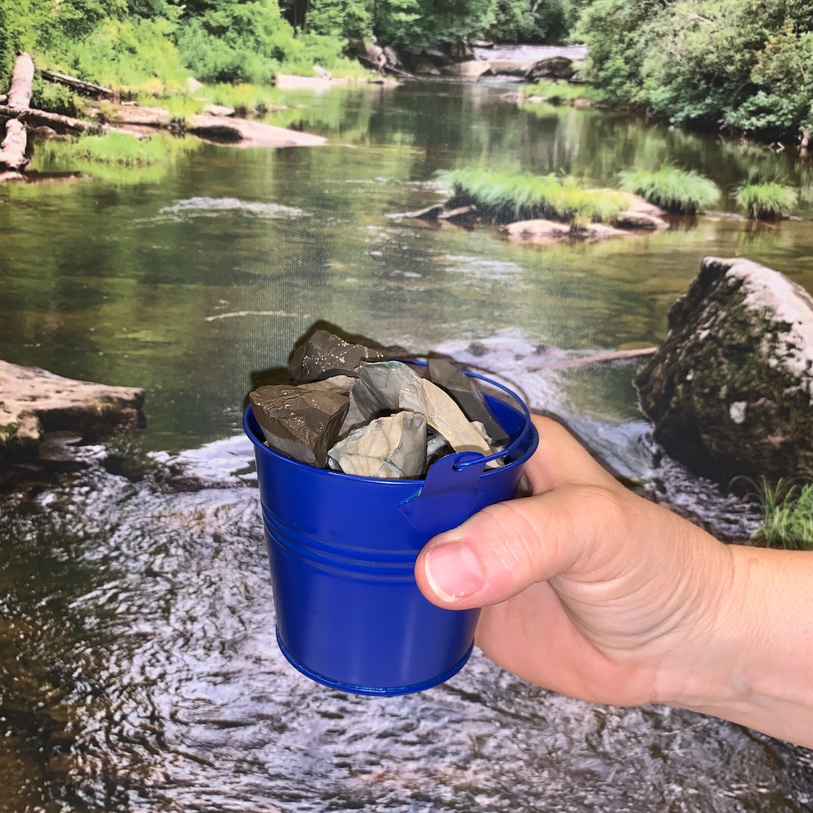 Bucket Full of Gray Jasper Rough + FREE faceted gemstone – Pick Bucket Color