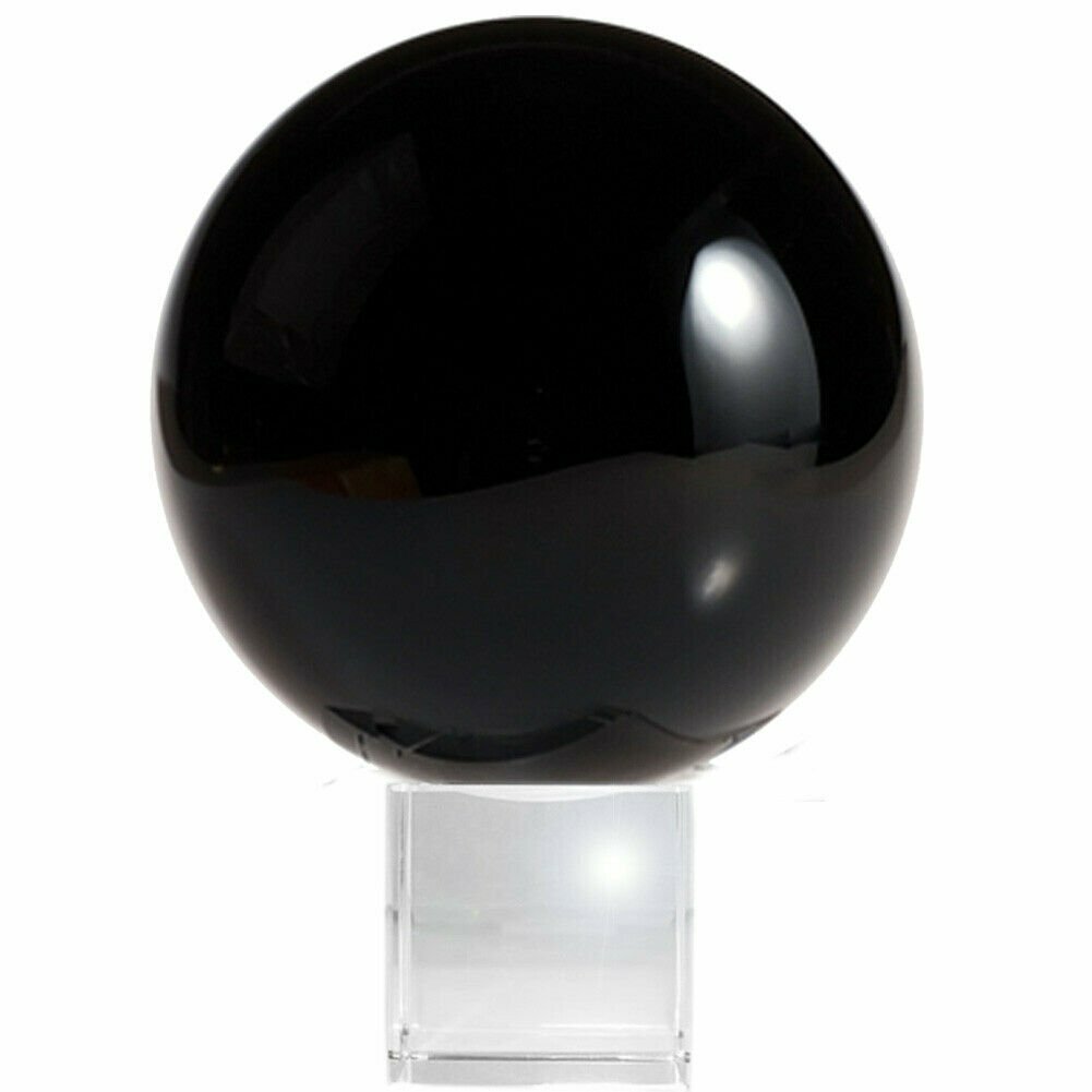 3.1 in (80mm) Crystal Ball Meditation Lensball Sphere with Free Crystal Stand