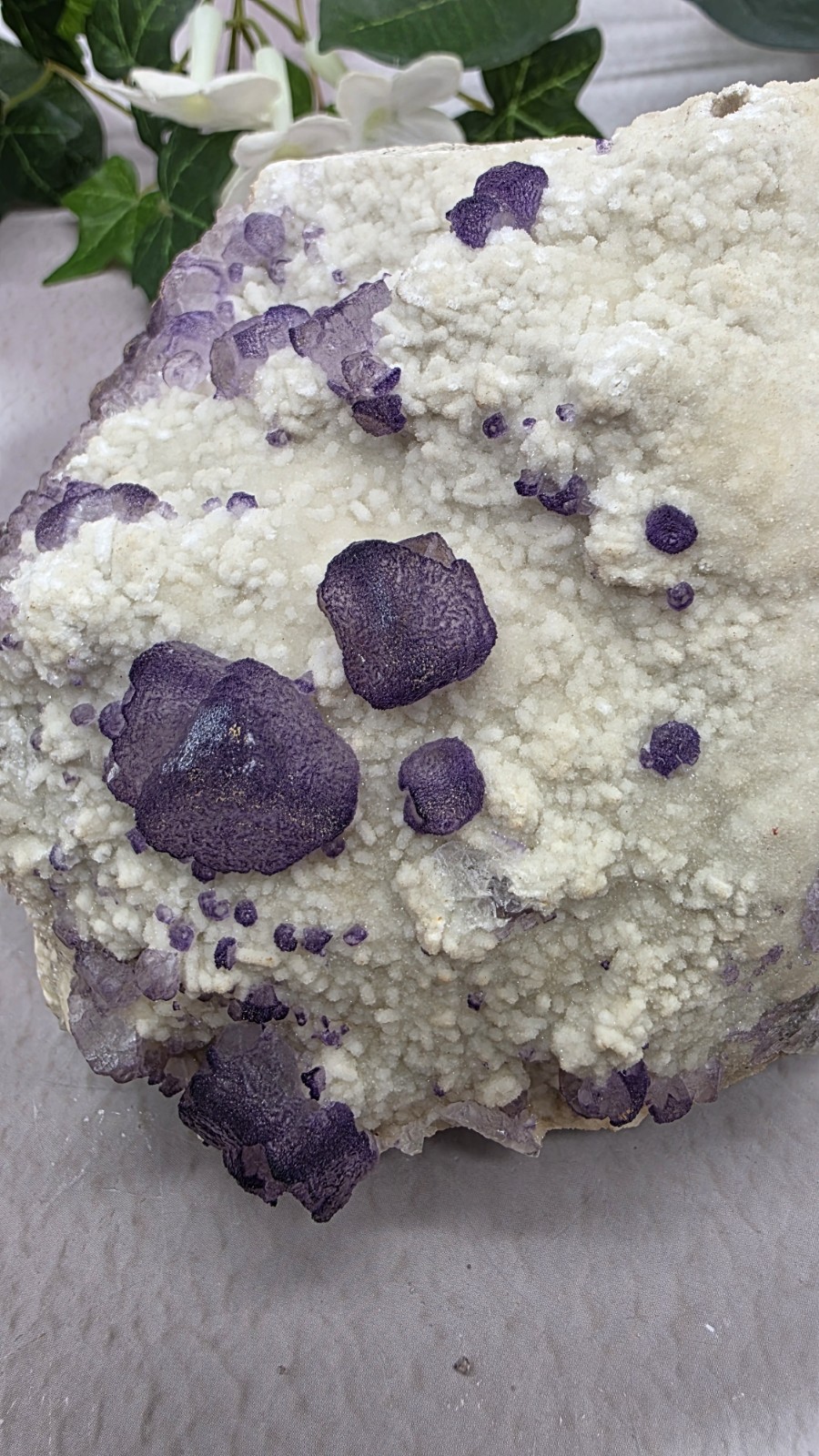 Large Fluorite on Barite Cabinet Specimen – Purple Cubic Crystals – 3 lb Natural