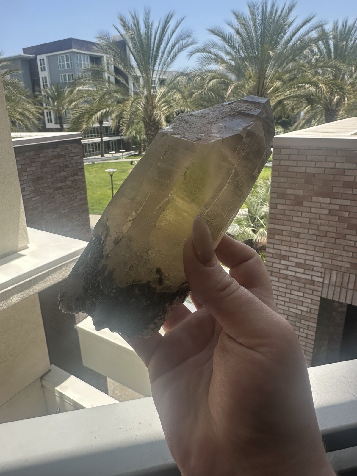 Citrine Lepidolite Natural Point Crystal