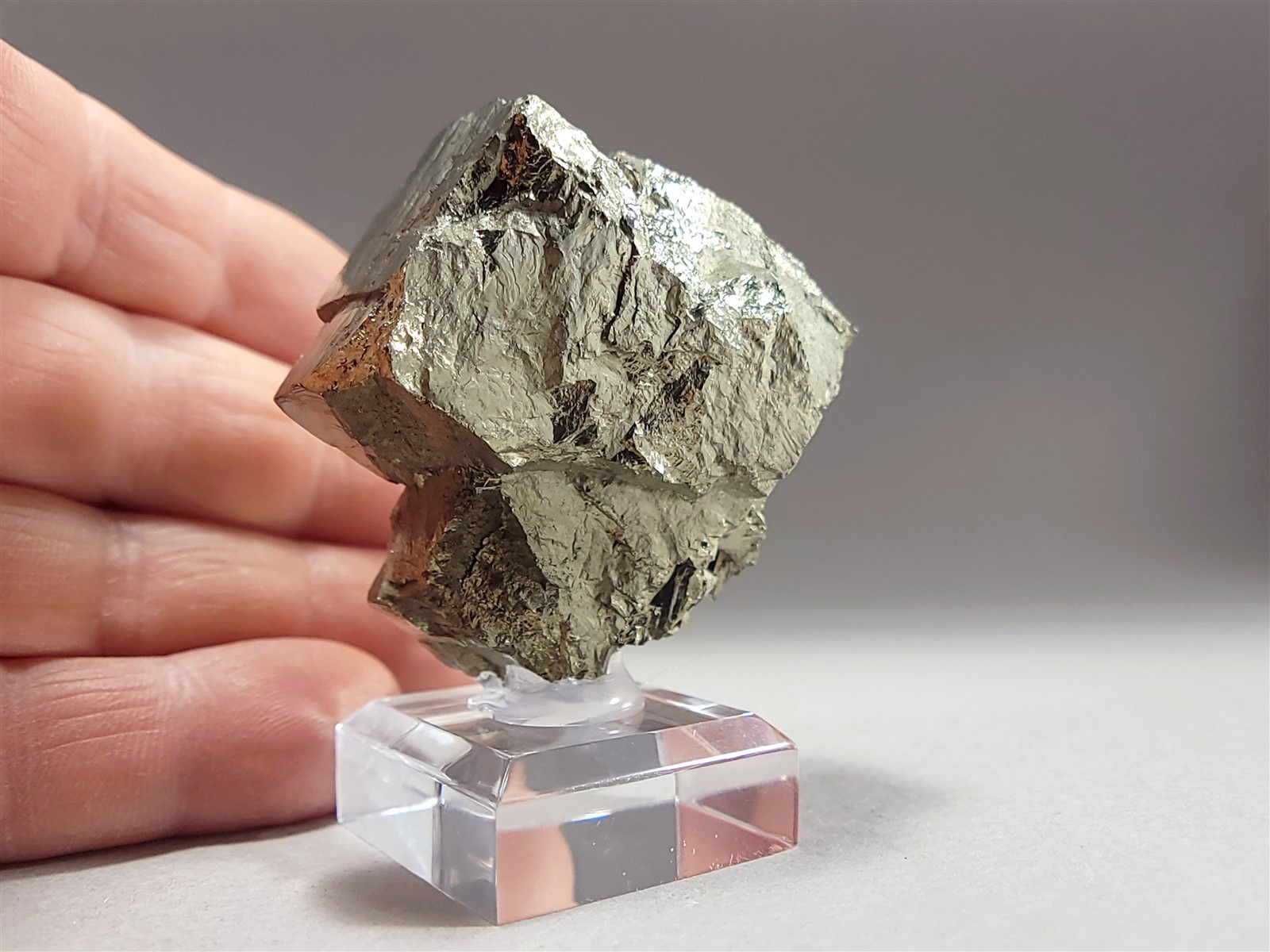 Brilliant Peruvian Pyrite Crystal with Growth Hillocks